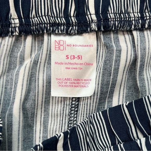 No Boundaries Juniors Navy White Stripe Ruffle High Low Maxi Skirt Size S 3-5 - Picture 5 of 6